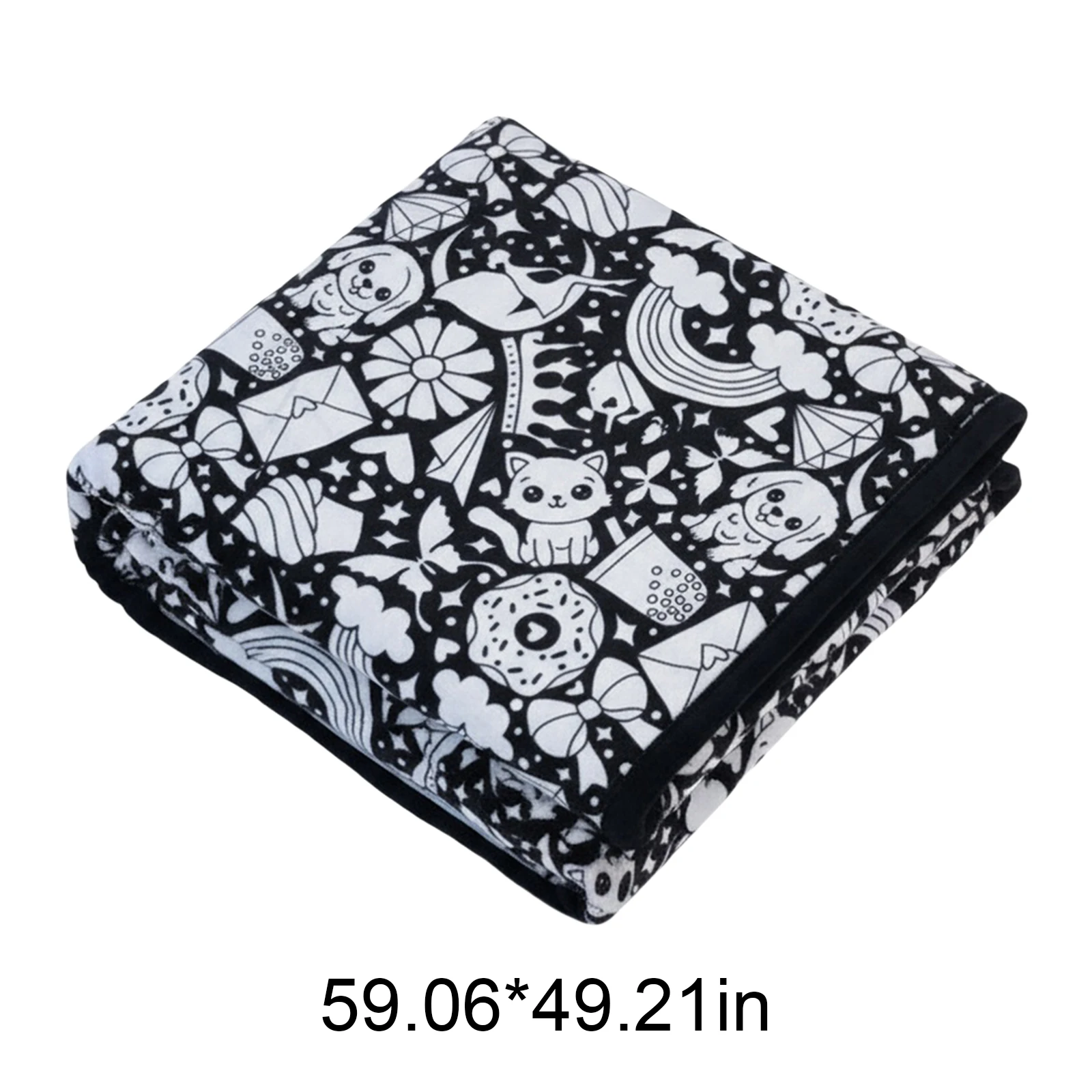 150x125cm DIY Painting Blankets Washable Velvet 24 Coloring Blanket With Markers For Holiday Arts Activities Creative Handcraft