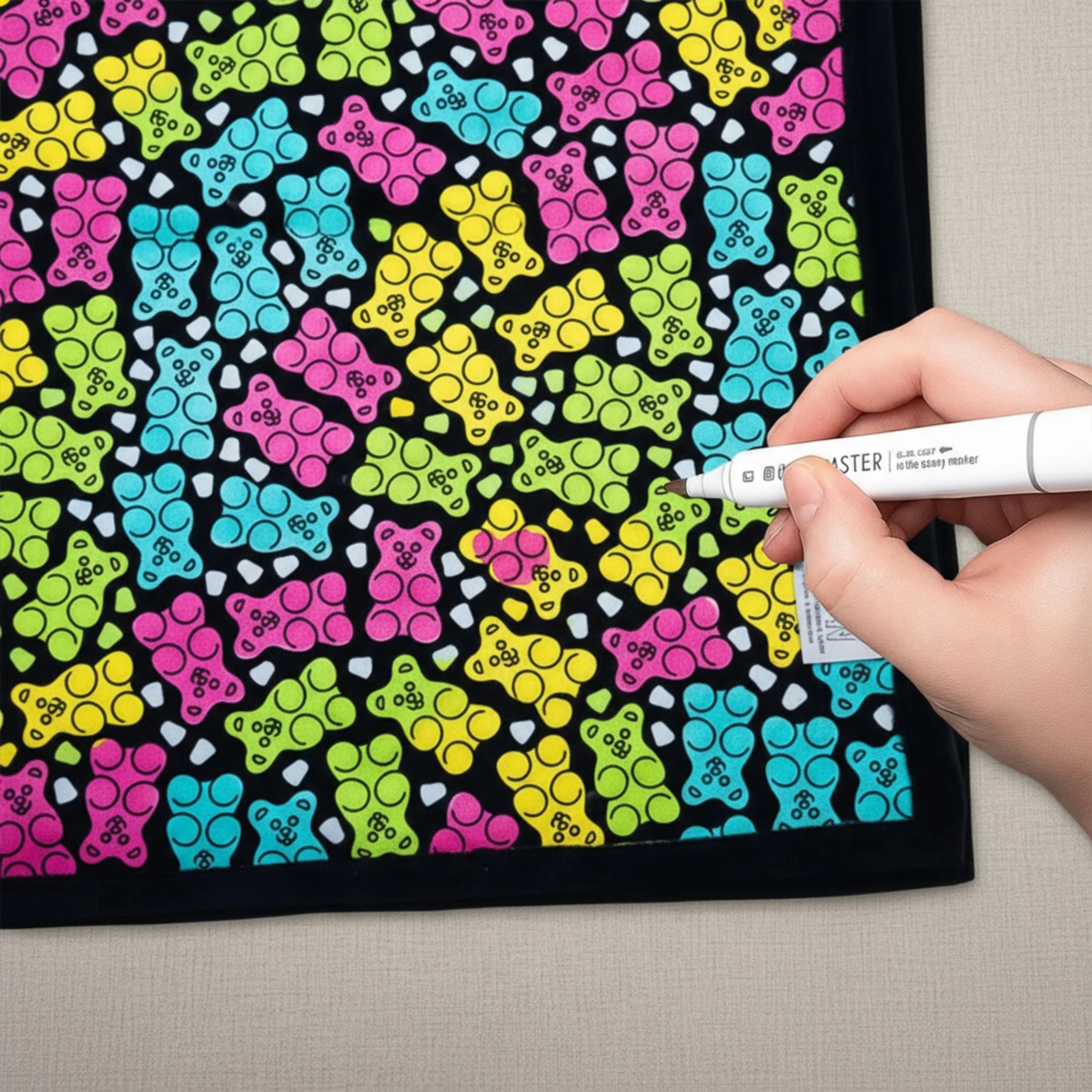 150x125cm DIY Painting Blankets Washable Velvet 24 Coloring Blanket With Markers For Holiday Arts Activities Creative Handcraft