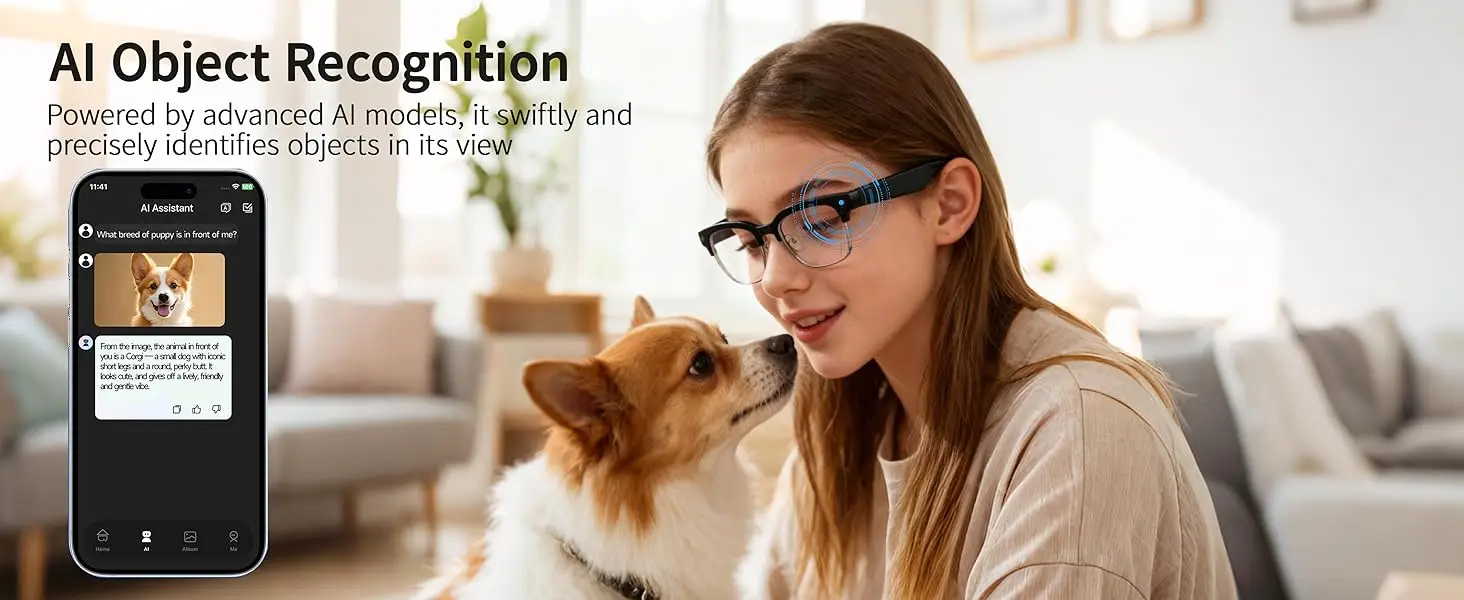 2026New AI Smart Glasses 120+Language Translation 800W Pixel Camera Video Music Player Call Business 8K Color Change Glasses Men