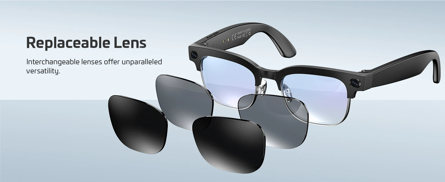 2026New AI Smart Glasses 120+Language Translation 800W Pixel Camera Video Music Player Call Business 8K Color Change Glasses Men
