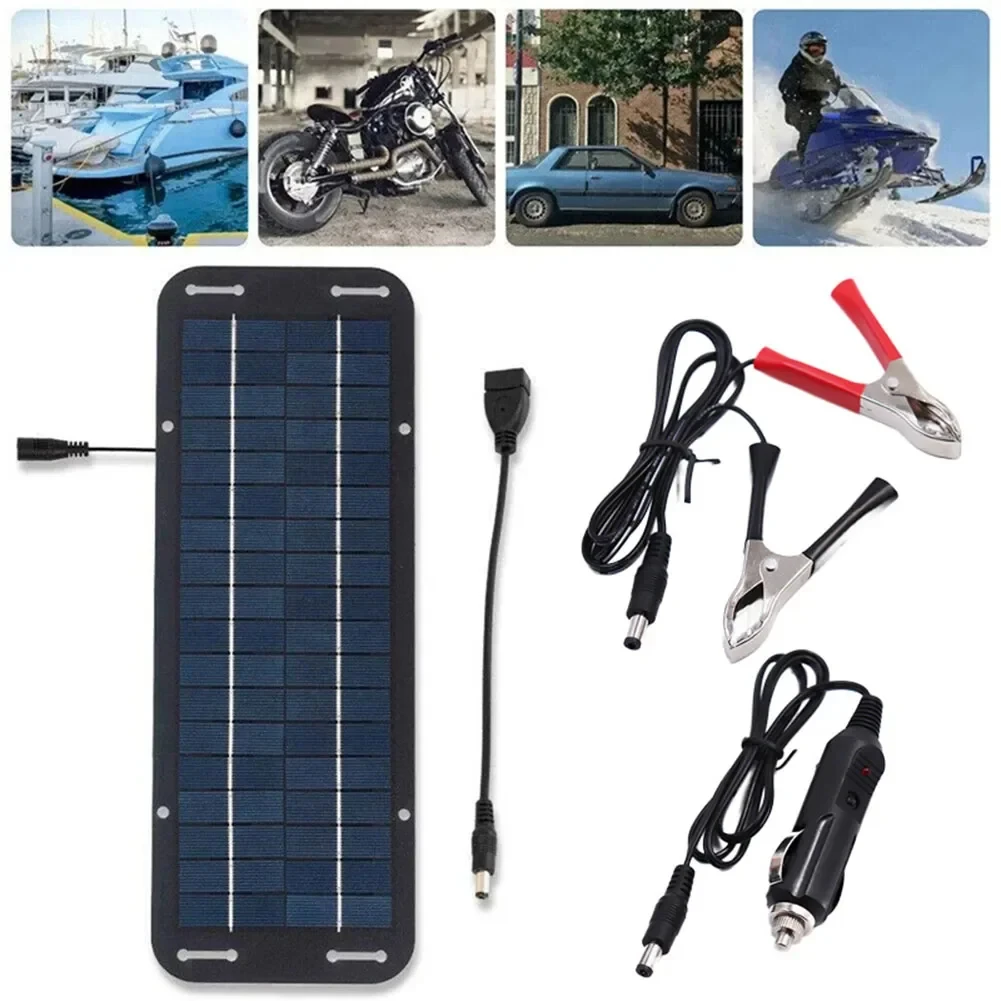 Monocrystalline Solar Panel Charger Battery Trickle Charger 12V Olt Power Solar Panel Solar Controler Charger Car Van Boat Kit