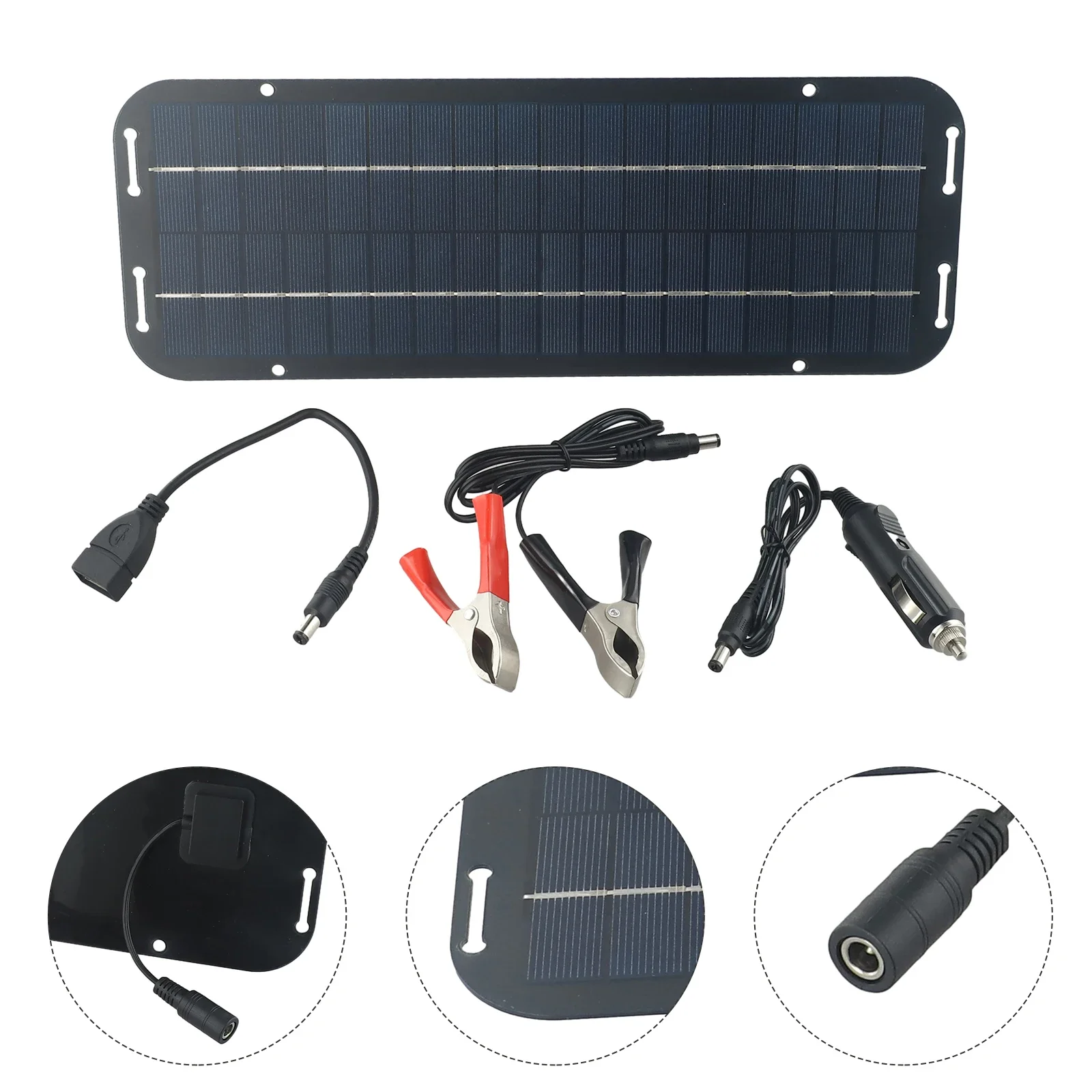 Monocrystalline Solar Panel Charger Battery Trickle Charger 12V Olt Power Solar Panel Solar Controler Charger Car Van Boat Kit
