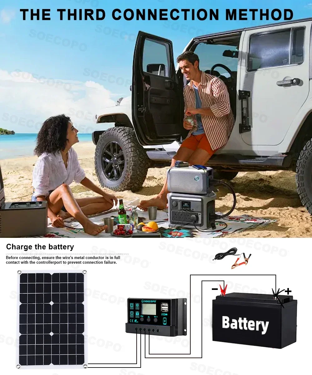 SOECOPO 10000W Solar System Kit, 500W Photovoltaic Solar Panel + 10000W Power Inverter + 100A Controller, DC 12V to AC 110V/220V, Complete with Cables, Clips & Suction Cups, Fast 2-8 Days US Delivery