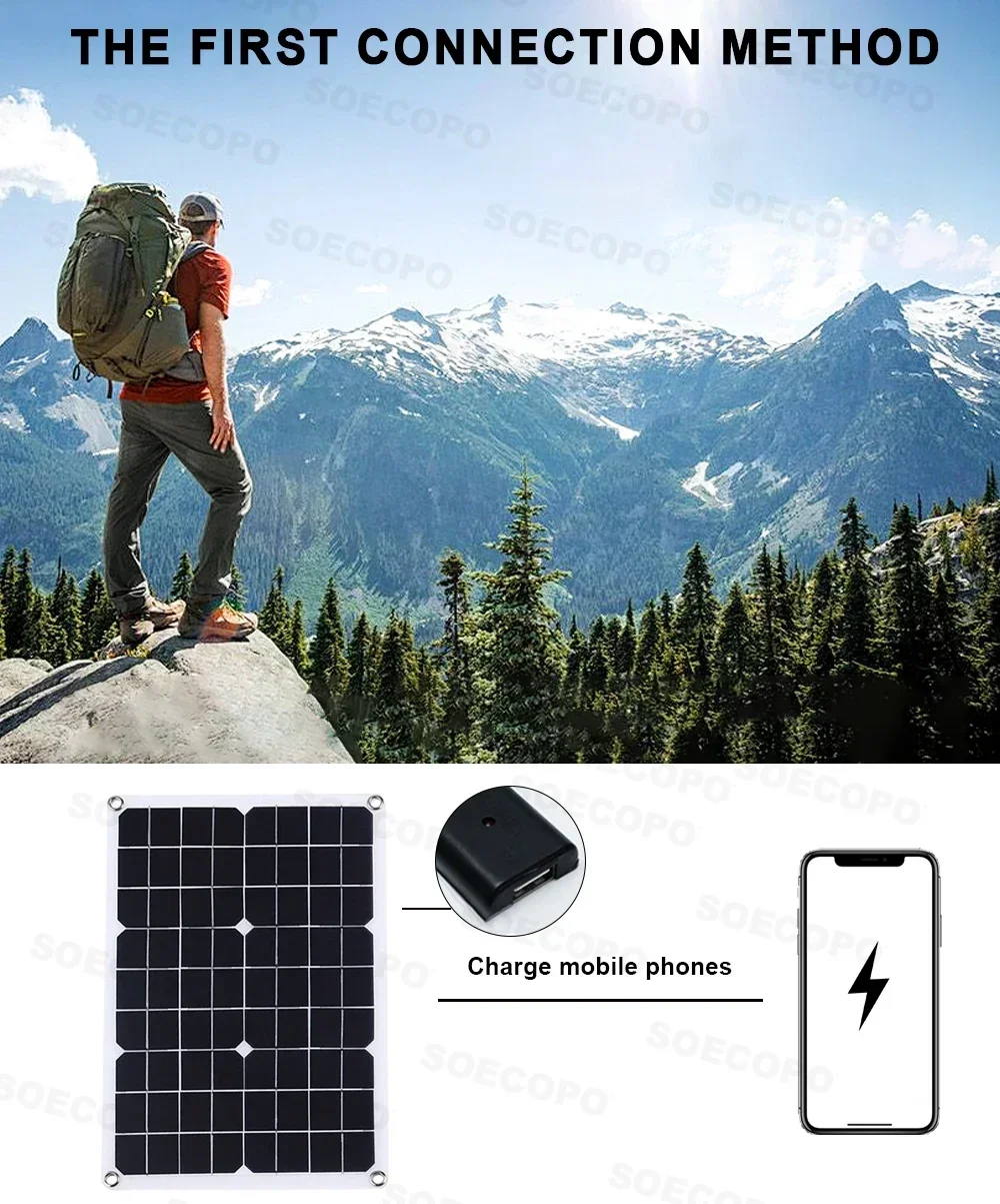SOECOPO 10000W Solar System Kit, 500W Photovoltaic Solar Panel + 10000W Power Inverter + 100A Controller, DC 12V to AC 110V/220V, Complete with Cables, Clips & Suction Cups, Fast 2-8 Days US Delivery