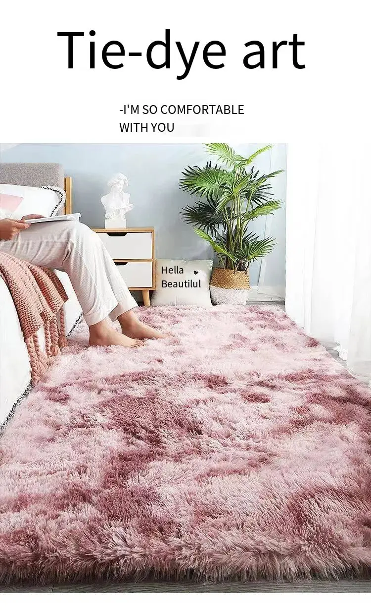 VIKAMA Silk Wool Rug Bedroom Carpet Children Carpet Prayer Rugs Living Room Rug Large Room Decoration