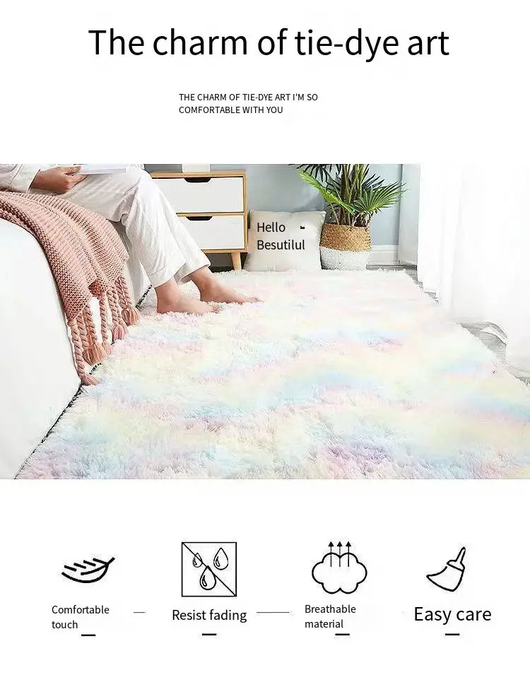 VIKAMA Silk Wool Rug Bedroom Carpet Children Carpet Prayer Rugs Living Room Rug Large Room Decoration