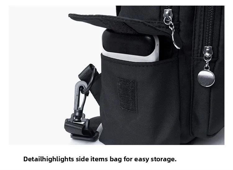 Korean Version of Nylon Fabric Fashion Trend Simple Casual Women Chest Bag with Large Capacity Multi-Functional Backpack 핸드백