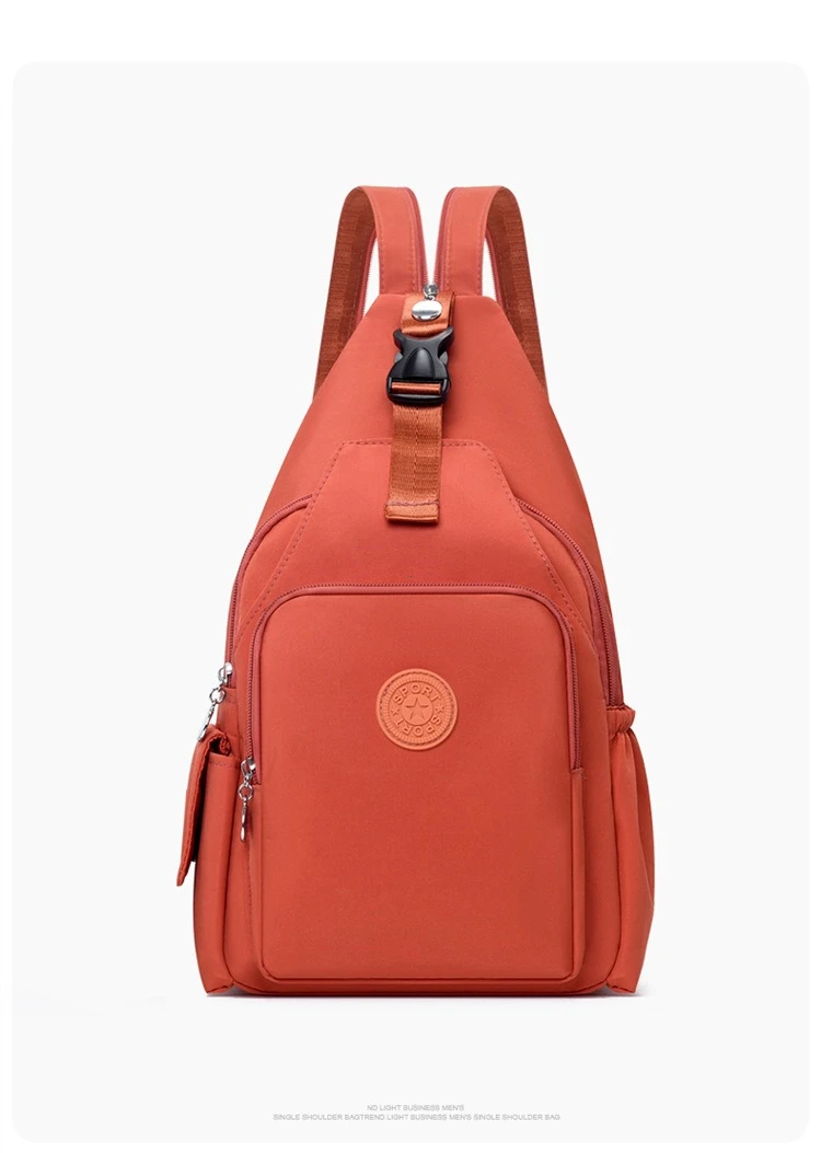 Korean Version of Nylon Fabric Fashion Trend Simple Casual Women Chest Bag with Large Capacity Multi-Functional Backpack 핸드백
