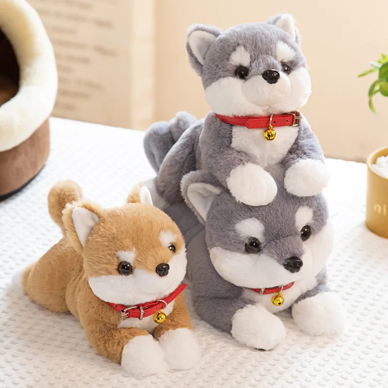 Lifelike Shiba Inu Dog Plush Toys Simulation Stuffed Puppy Corgi Doll Soft Kawaii Cartoon Animal Pillow Gift for Kids Children