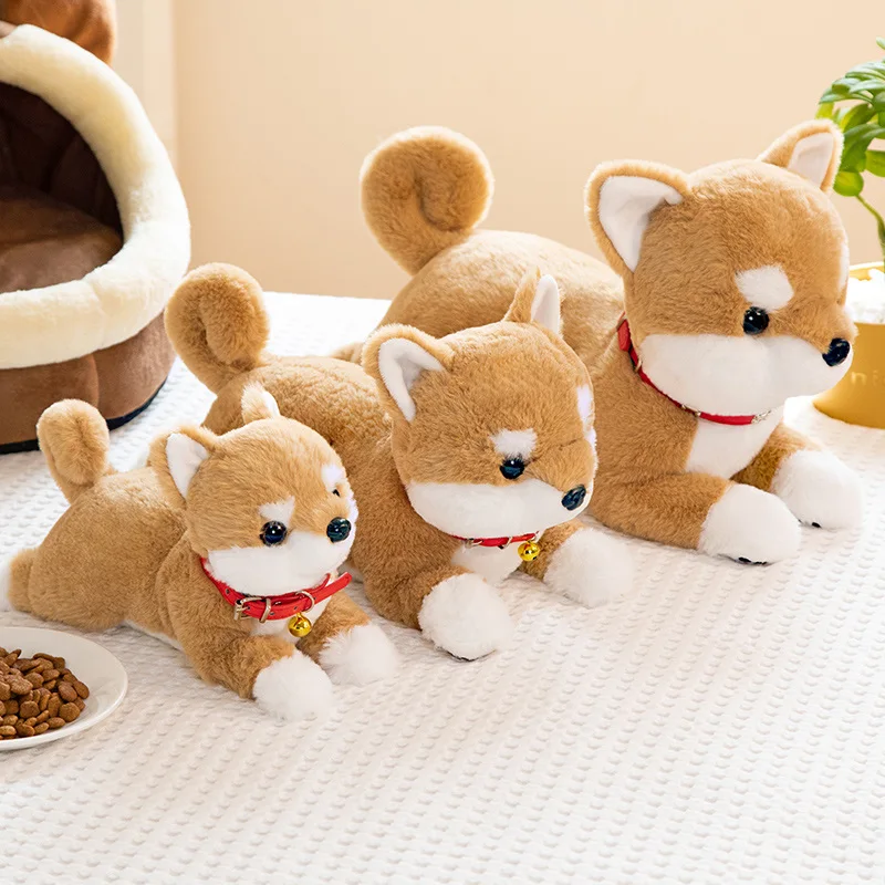 Lifelike Shiba Inu Dog Plush Toys Simulation Stuffed Puppy Corgi Doll Soft Kawaii Cartoon Animal Pillow Gift for Kids Children