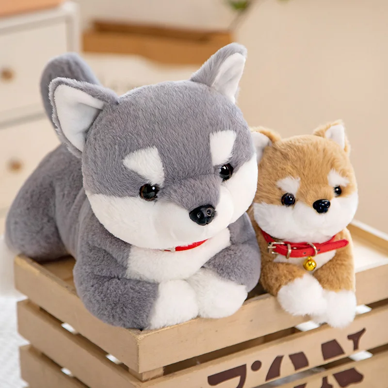 Lifelike Shiba Inu Dog Plush Toys Simulation Stuffed Puppy Corgi Doll Soft Kawaii Cartoon Animal Pillow Gift for Kids Children