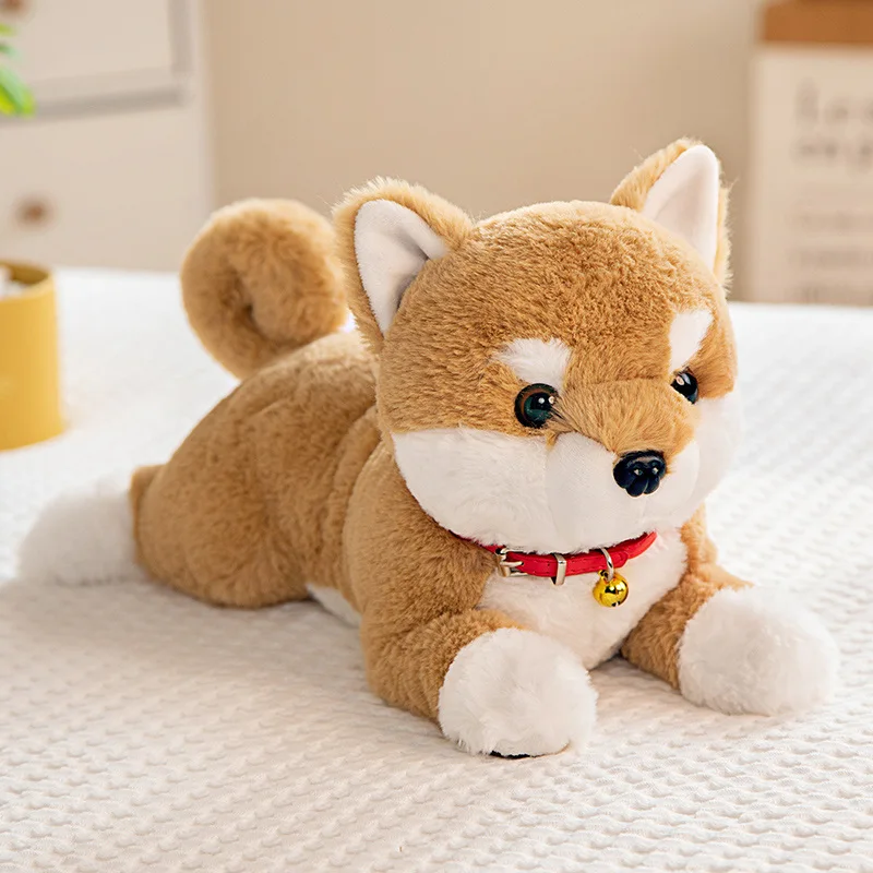 Lifelike Shiba Inu Dog Plush Toys Simulation Stuffed Puppy Corgi Doll Soft Kawaii Cartoon Animal Pillow Gift for Kids Children