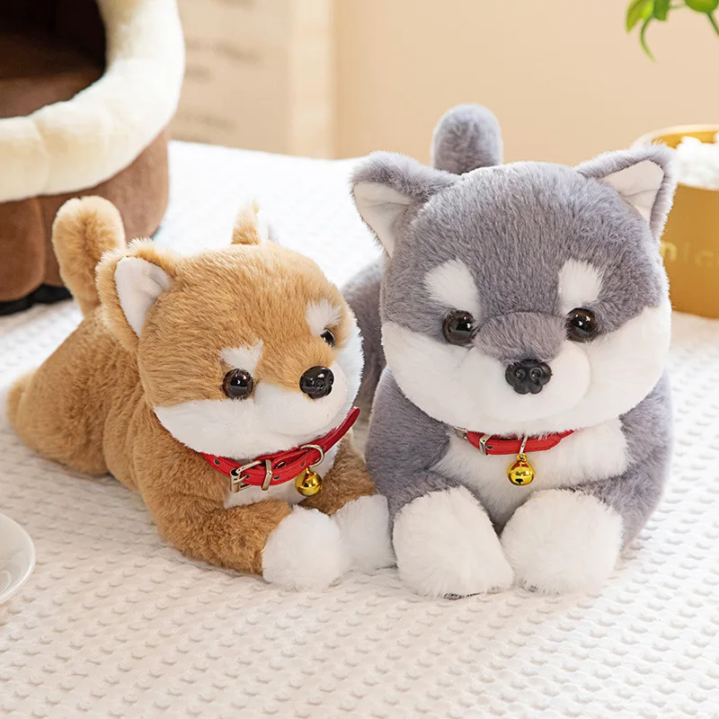 Lifelike Shiba Inu Dog Plush Toys Simulation Stuffed Puppy Corgi Doll Soft Kawaii Cartoon Animal Pillow Gift for Kids Children