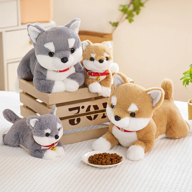 Lifelike Shiba Inu Dog Plush Toys Simulation Stuffed Puppy Corgi Doll Soft Kawaii Cartoon Animal Pillow Gift for Kids Children