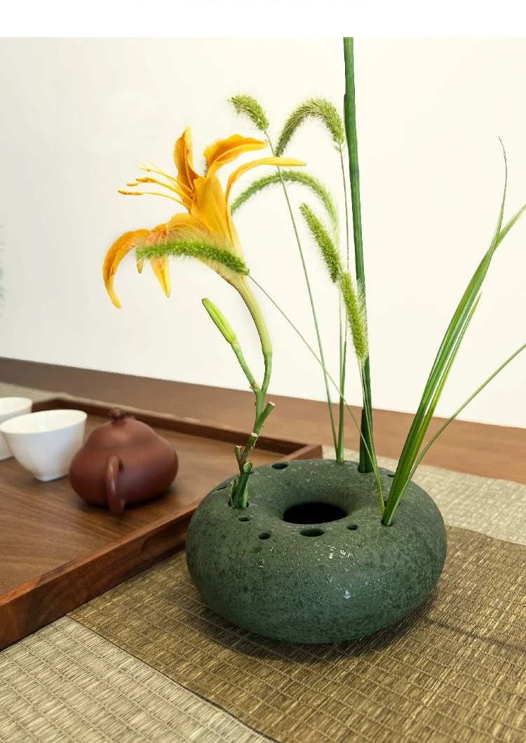 Japanese Wabi-sabi Ceramic Vase Kenzen Drying Landscape Flower Pots Table Decoration Flowers Arrangement Room Aesthetic Decor