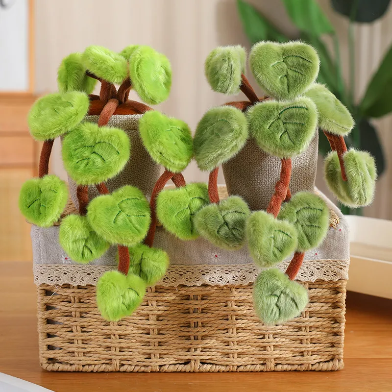 18CM Simulated Pothos Plush Potted Plant Stuffed Toys For Home Decoration Gifts