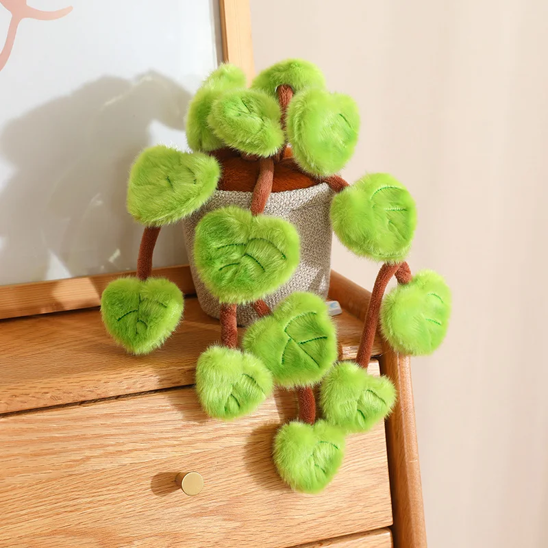 18CM Simulated Pothos Plush Potted Plant Stuffed Toys For Home Decoration Gifts