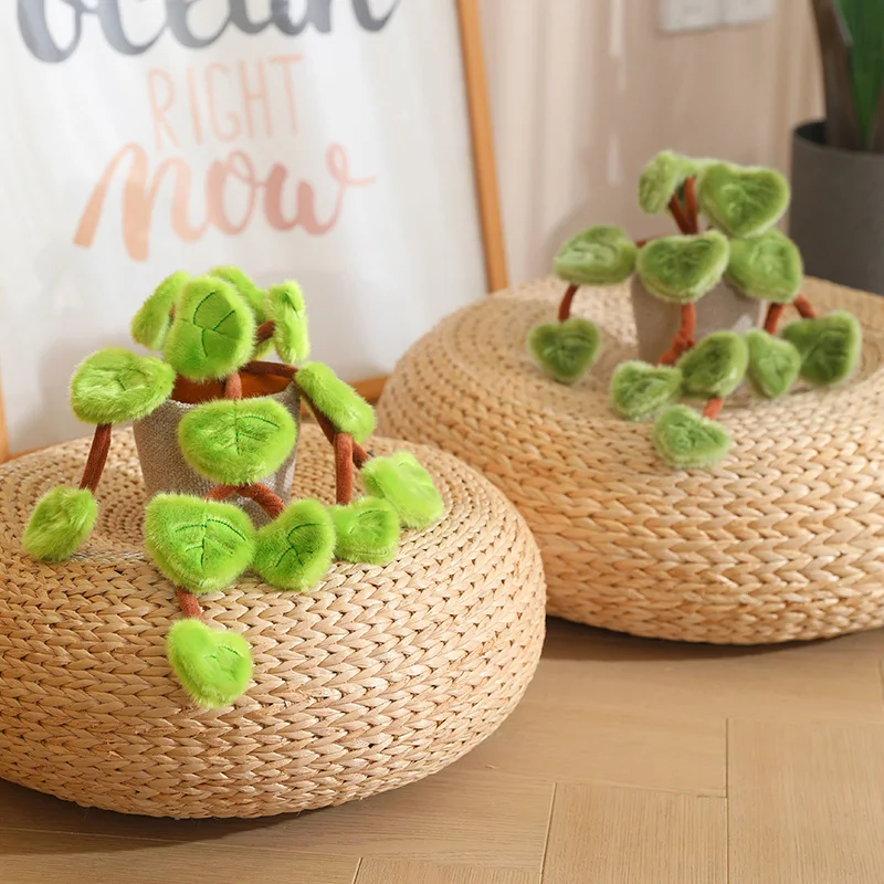 18CM Simulated Pothos Plush Potted Plant Stuffed Toys For Home Decoration Gifts