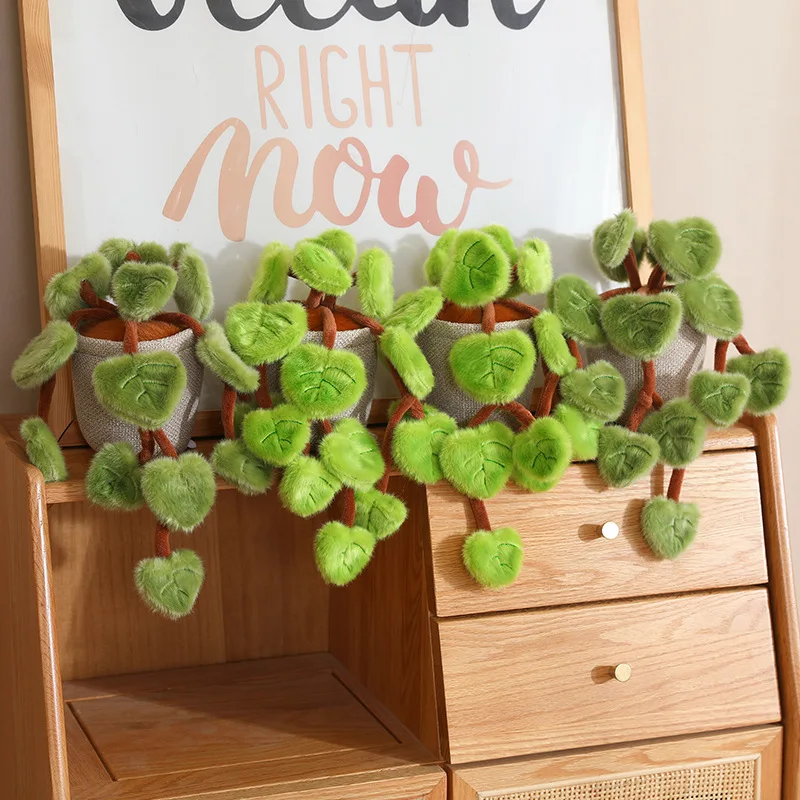 18CM Simulated Pothos Plush Potted Plant Stuffed Toys For Home Decoration Gifts
