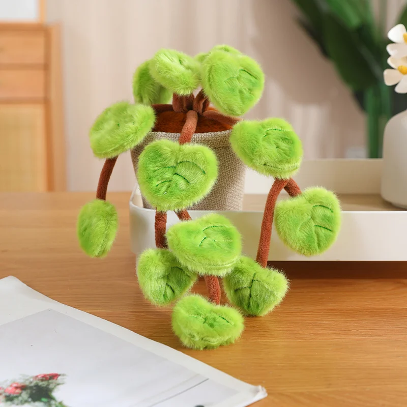 18CM Simulated Pothos Plush Potted Plant Stuffed Toys For Home Decoration Gifts