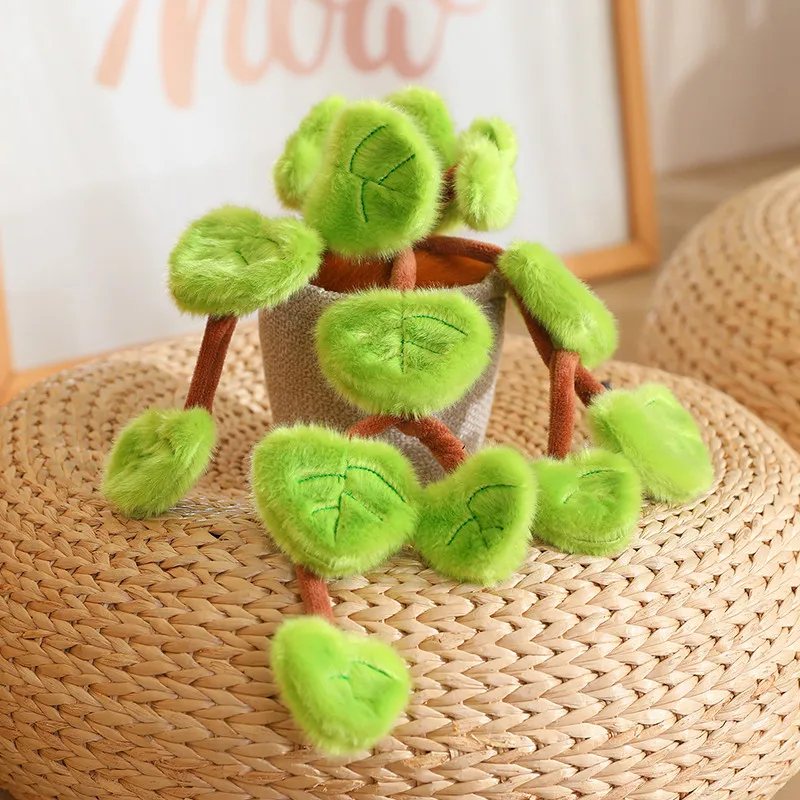 18CM Simulated Pothos Plush Potted Plant Stuffed Toys For Home Decoration Gifts