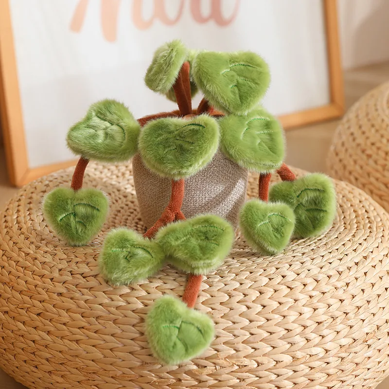 18CM Simulated Pothos Plush Potted Plant Stuffed Toys For Home Decoration Gifts