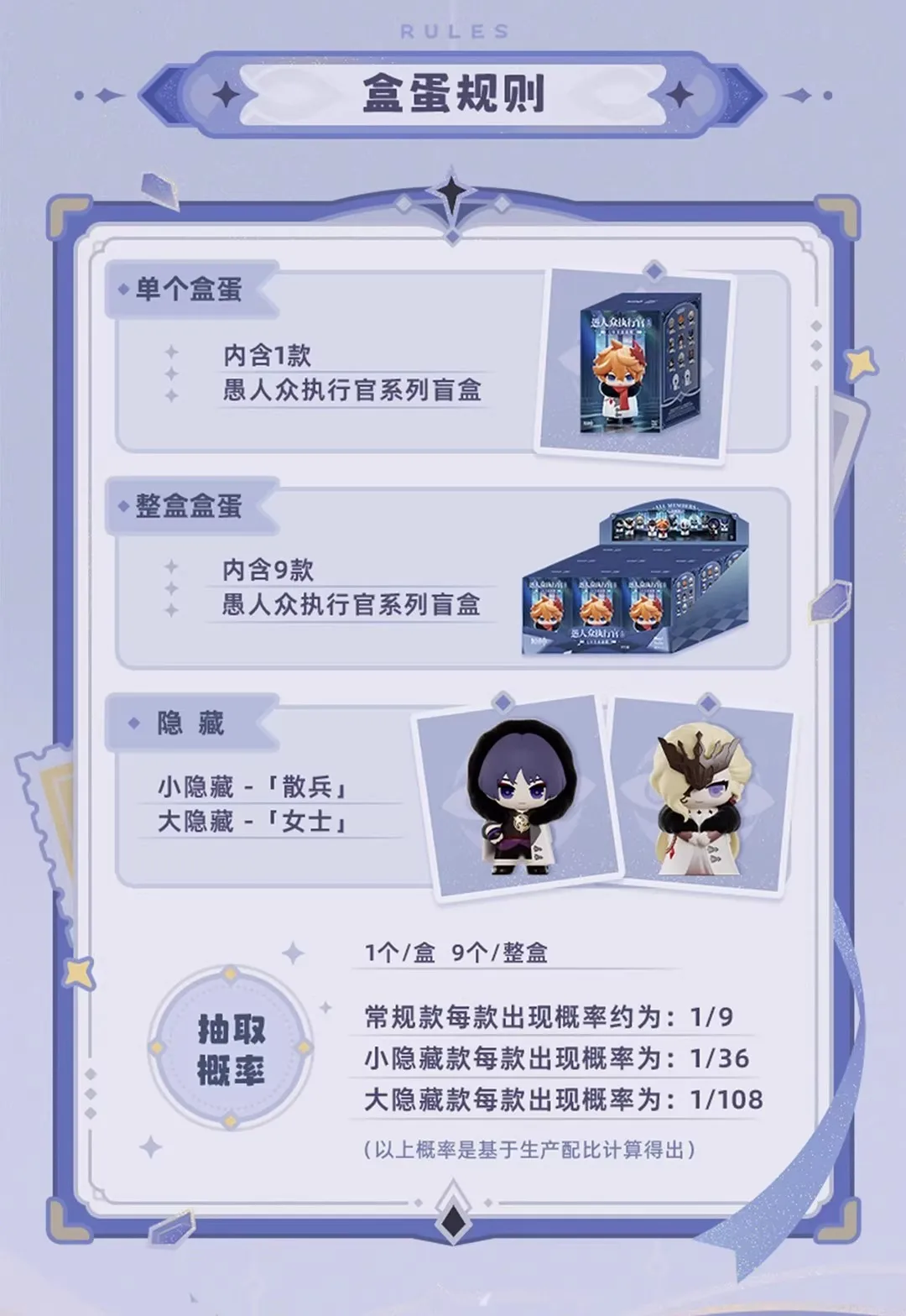 New Genuine Stock Genshin Impact Fatui Harbinger Series Trendy Blind Box Toys Q Version Model Decoration Birthday Surprise Gifts