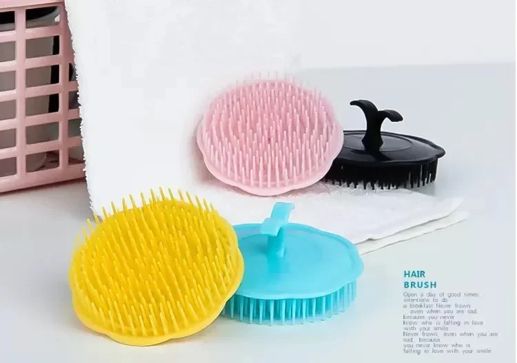 1pcs Black Hair Comb Scalp Massagers Round Comb Women Men Shower Brush Hair Scalp Shower Wash Clean Hair Tool Brush