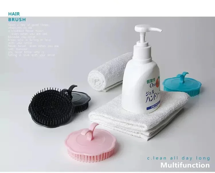 1pcs Black Hair Comb Scalp Massagers Round Comb Women Men Shower Brush Hair Scalp Shower Wash Clean Hair Tool Brush