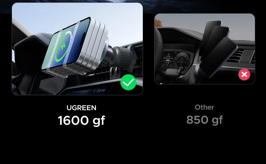 UGREEN Qi2.2 25W 15W Magnetic Car Phone Holder Wireless Charger Stand For iPhone 17 16 Pro Max Charging Magnetic Car Charger