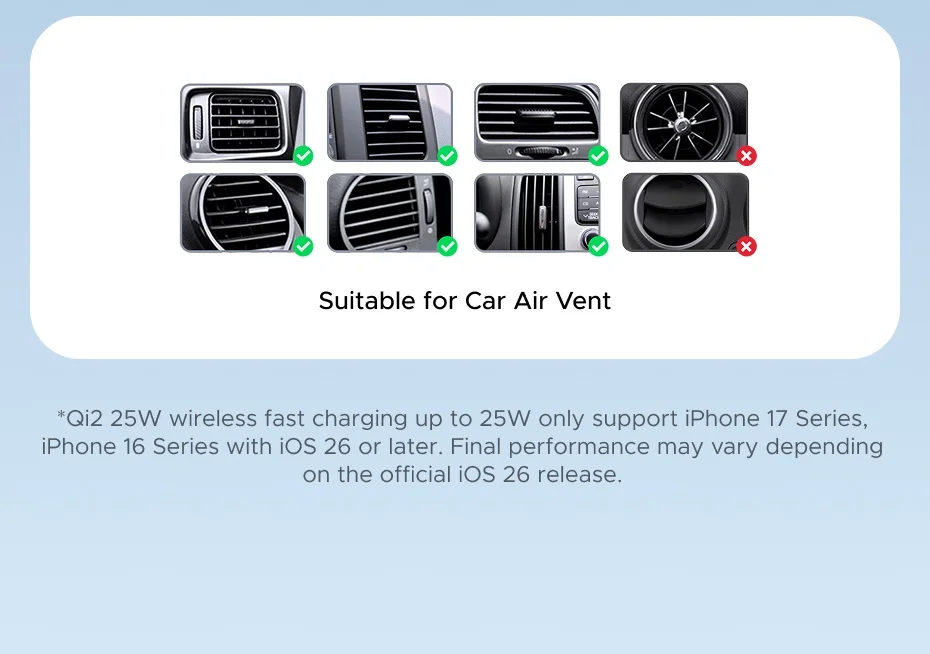 UGREEN Qi2.2 25W 15W Magnetic Car Phone Holder Wireless Charger Stand For iPhone 17 16 Pro Max Charging Magnetic Car Charger