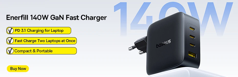Baseus 100W GaN Charger Fast Charger For Xiaomi Samsung iPhone 17 16 15 Laptop Tablet Charger PD Charger With USB Phone Charger