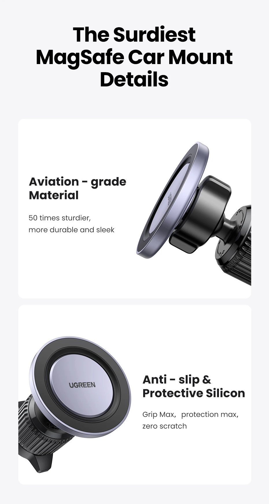 UGREEN Magnetic Car Phone Holder Air Vent Car Phone Stand For Magsafe iPhone 15 14 13 ProMax Xiaomi Samsung Strong Magnet Holder