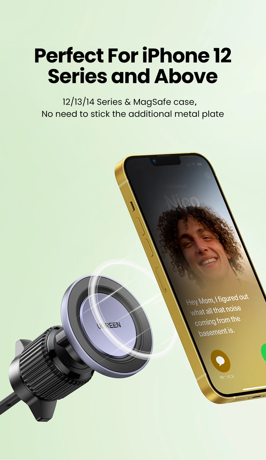 UGREEN Magnetic Car Phone Holder Air Vent Car Phone Stand For Magsafe iPhone 15 14 13 ProMax Xiaomi Samsung Strong Magnet Holder