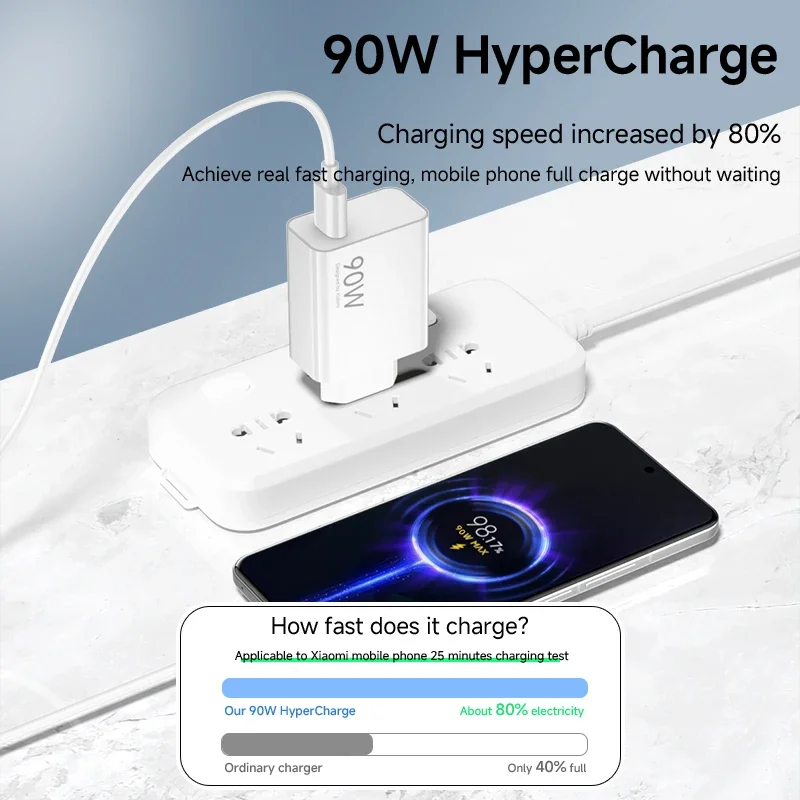 Xiaomi Charger 90W EU Original Turbo Charge USB Type C Cable Adapter Mi 15 14 13 Pro Ultra Redmi Note POCO MIX Flip