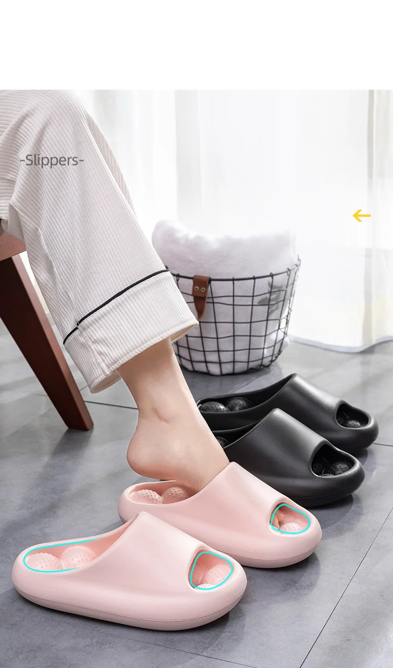 EVA Unisex Bathroom Slippers Water Leakage Massaging Indoor Slippers Comfortable Breathable Casual Slippers