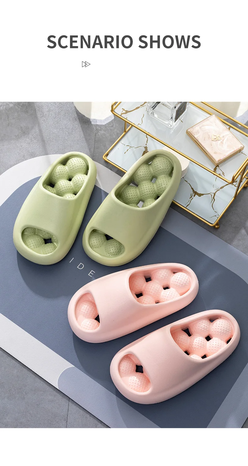 EVA Unisex Bathroom Slippers Water Leakage Massaging Indoor Slippers Comfortable Breathable Casual Slippers