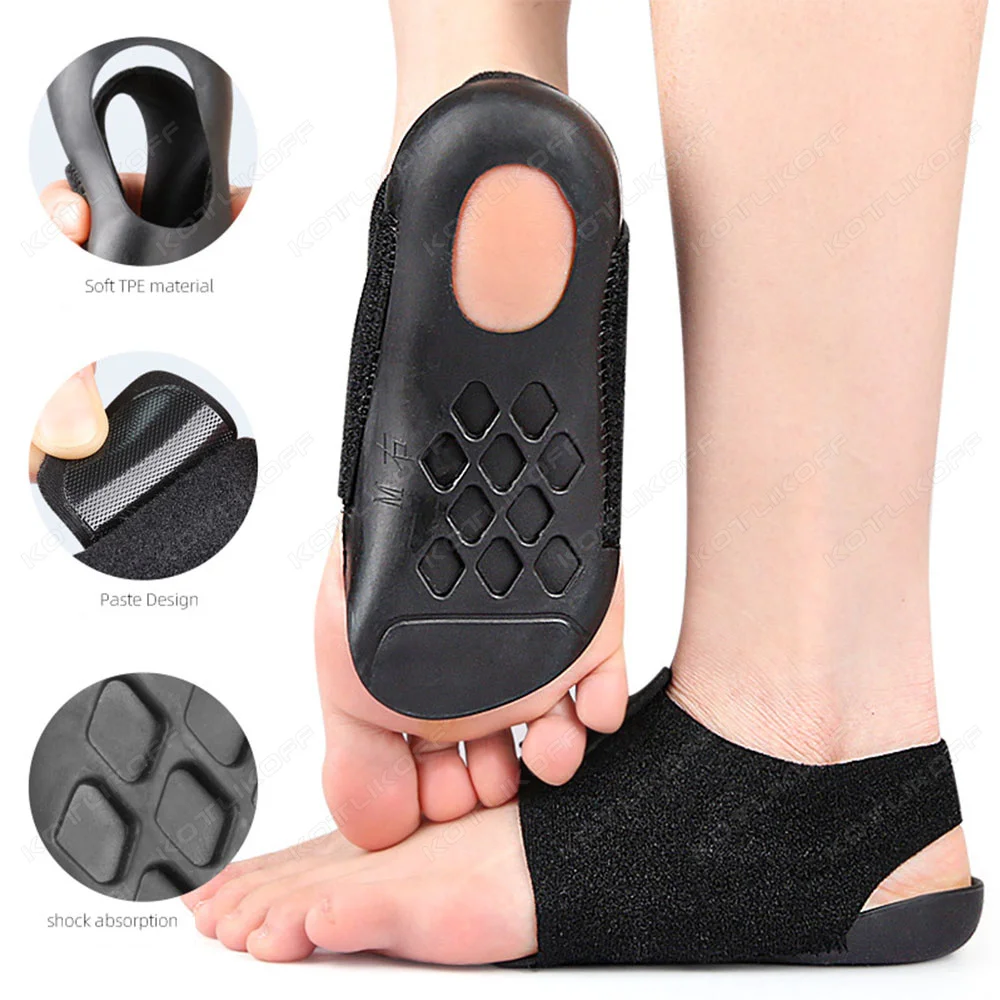KOTLIKOFF 1 Pair Orthopedic Wearable Insoles For Flat Feet O-Shaped Unisex Pressure-relieving Walking Foot Care Arch Support Pad
