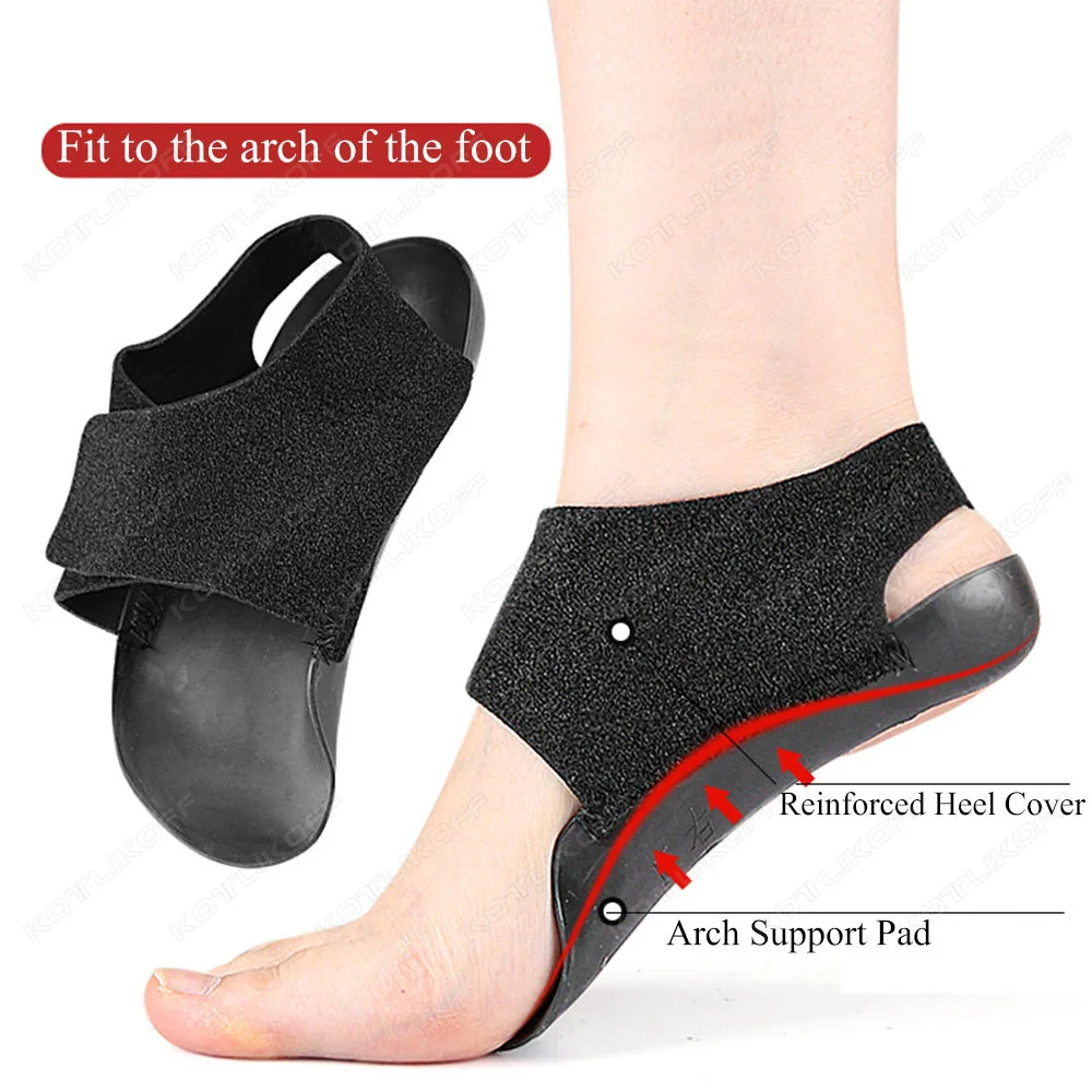 KOTLIKOFF 1 Pair Orthopedic Wearable Insoles For Flat Feet O-Shaped Unisex Pressure-relieving Walking Foot Care Arch Support Pad