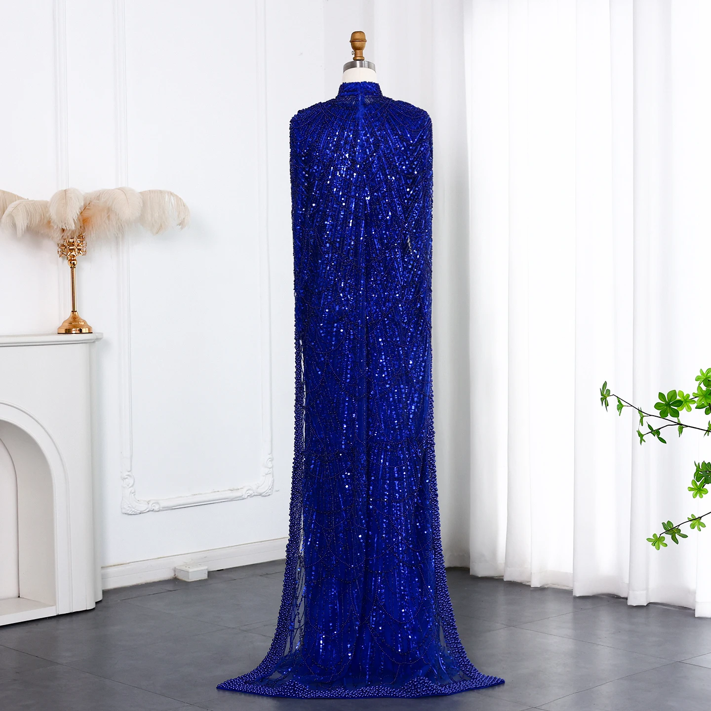 Sharon Said Dubai Nude Luxury Long Sleeves Muslim Evening Dress with Cape Women Wedding Special Occasion Gowns SS369A Customized