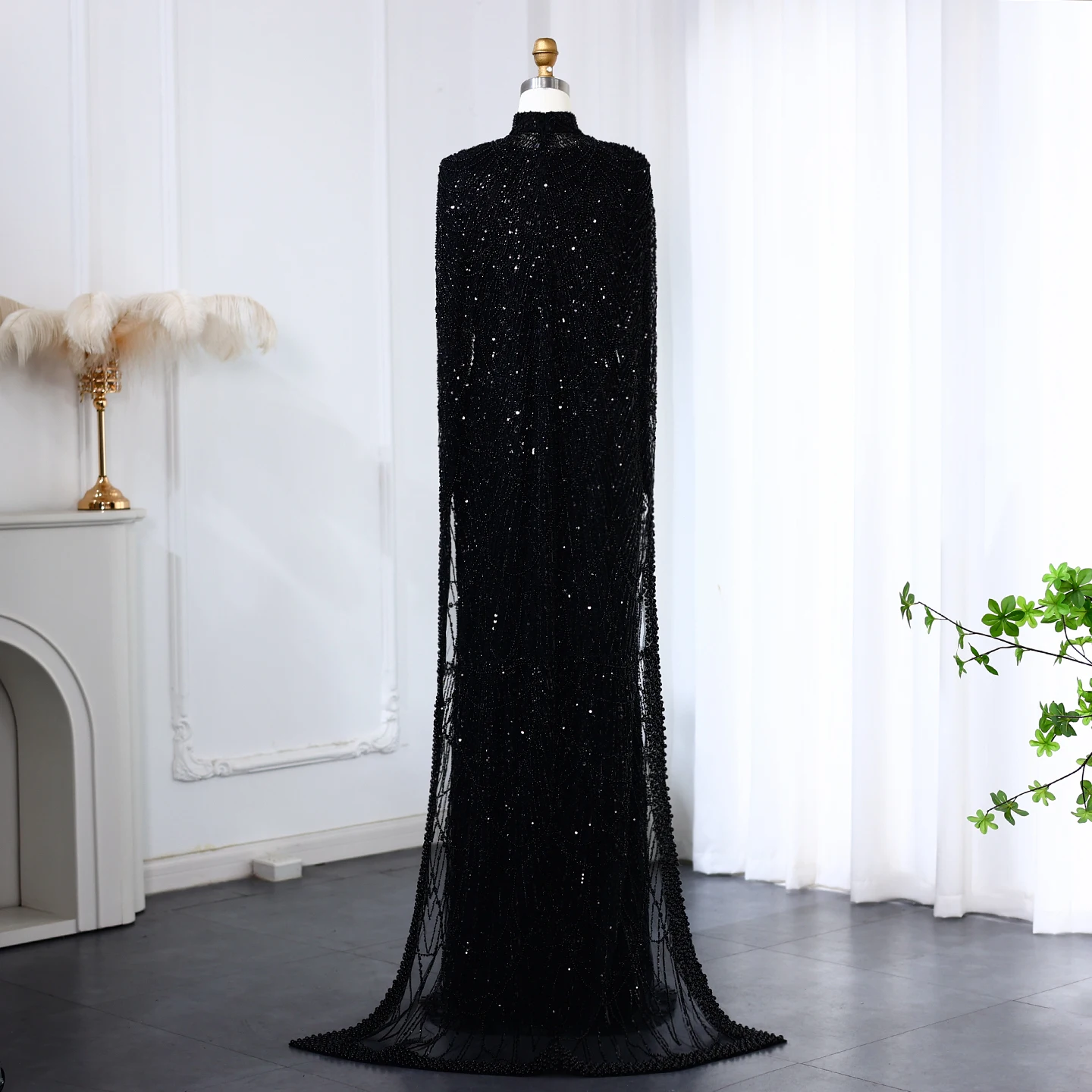Sharon Said Dubai Nude Luxury Long Sleeves Muslim Evening Dress with Cape Women Wedding Special Occasion Gowns SS369A Customized