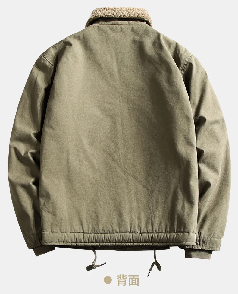 American Style Winter Fashion Men’s Turn-down Collar Casual Trendy Loose Solid Color Simple Basic Wool Jacket Male Coats Clothes