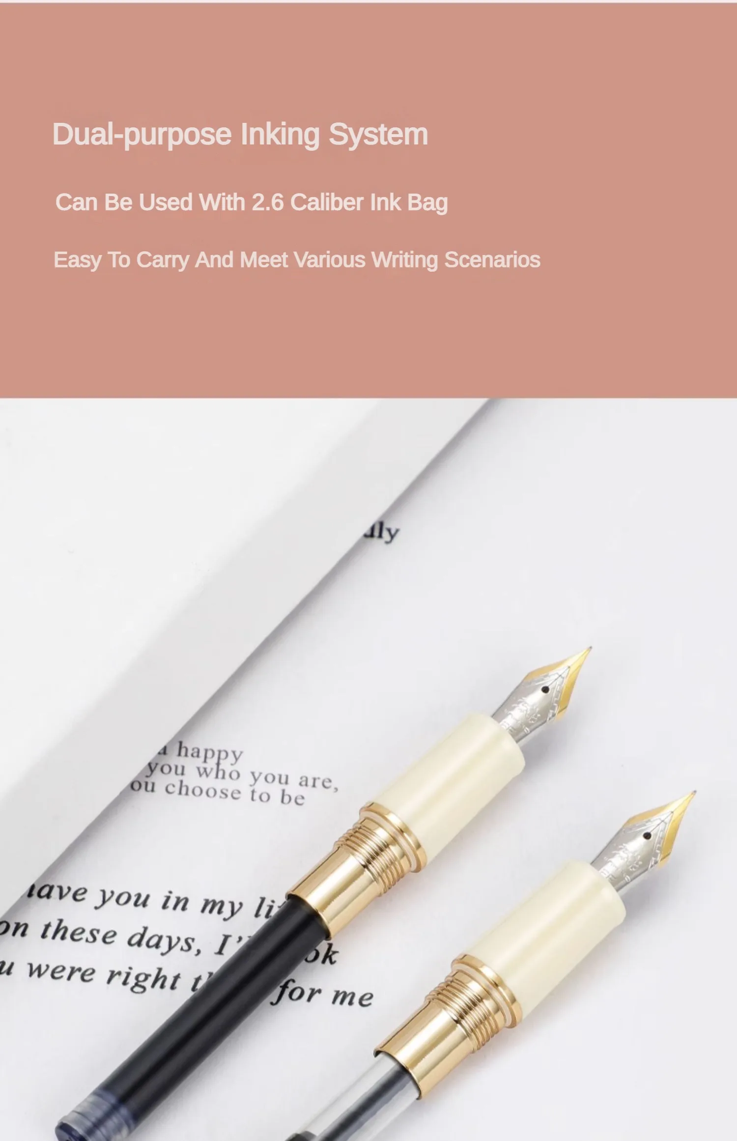 Jinhao 82 Mini Fountain Pen 0.38/0.5/0.7mm Extra Fine Nib Short Luxury Elegant Pens Writing Office School Supplies Stationery