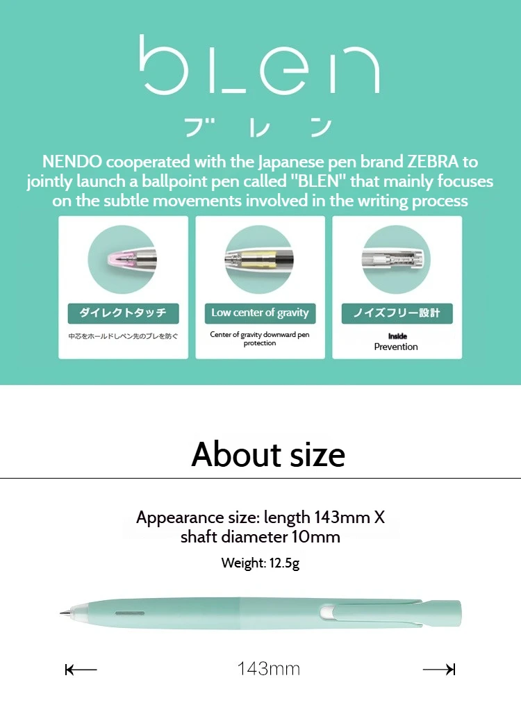 Japan Zebra JJZ66 Blen Gel Pen Macaron Limited Edition Ultra Smooth Writing,Shock Absorption,Low Center of Gravity backto school