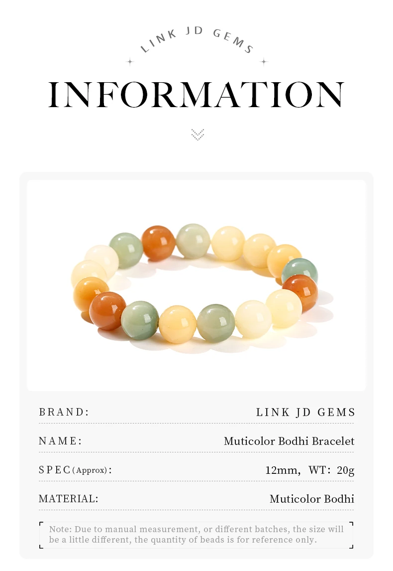 JD Natural Wooden Bead Bracelet Muticolor Bodhi Root Stretch Bracelets Women Men Buddha Handmade Yoga Meditation Jewelry Gift