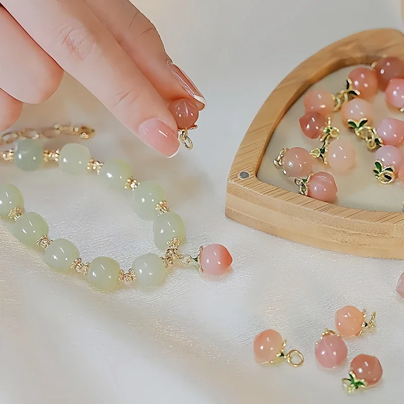 Natural Jade Agate 18K Gold Plated Peach Bracelet Exquisite Sexy Young Girls Fashion Real Jewelry Best Selling Holiday Gifts