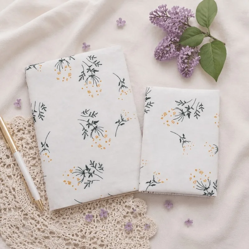 1PC A5 A6 Lilac Floral Fabric Book Cover Washable Soft Cloth Book Sleeve Protector Notebook Paperback Book Cover Stationery Gift