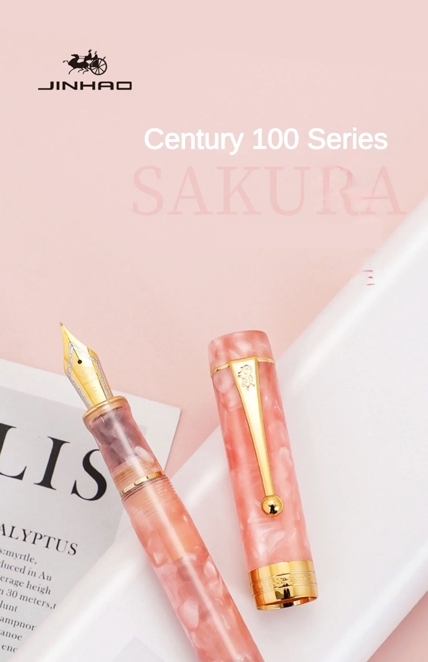 JINHAO 100 Centennial Resin Fountain Pen Arrow Shaped Pen Clip Golden Clip Business Office School Supplies Stationery PK 9019