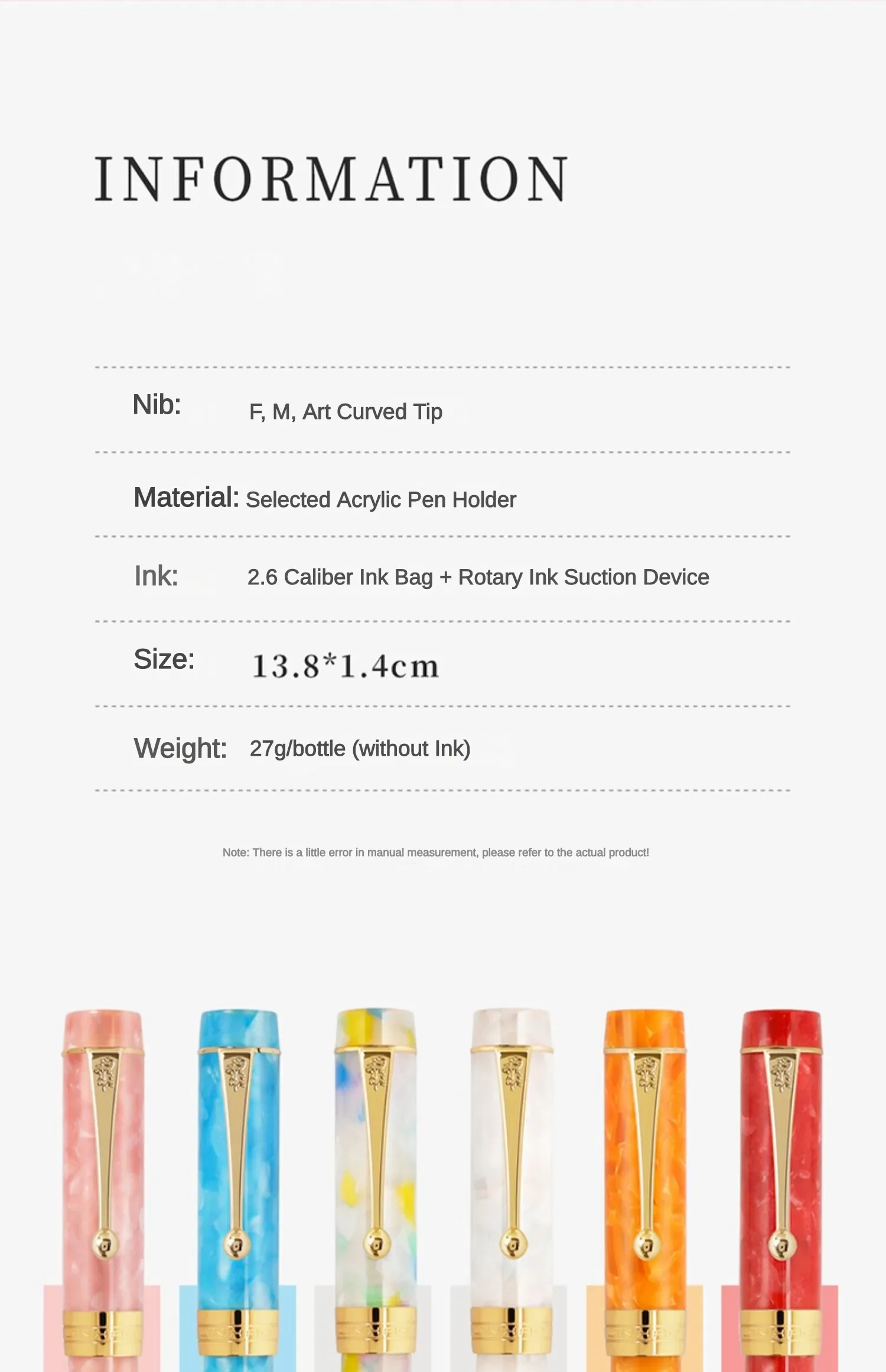 JINHAO 100 Centennial Resin Fountain Pen Arrow Shaped Pen Clip Golden Clip Business Office School Supplies Stationery PK 9019