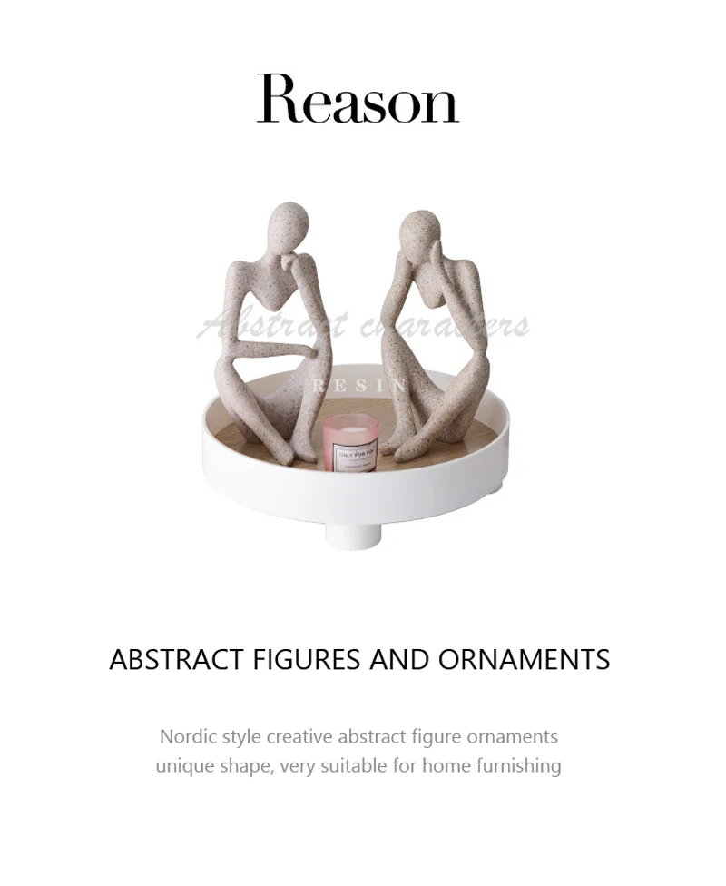 Vilead Nordic Abstract Sculpture Thinker Statue Resin Woman Figurine Office Home Decoration Accessories Decor Crafts Modern Art